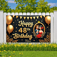thumbnail image 6 of Festive Birthday Banner Elegant Design Golden Accents Personalized for Adult Celebration Indoor Event Decoration, 6 of 8