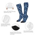 thumbnail image 6 of Fotbe Blue Bus print Women's Men's Novelty Crew Socks Cotton Socks Knee High Socks for Walking,Running,Nurses,Pregnancy, 6 of 9