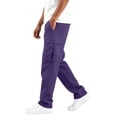 thumbnail image 2 of MXALUOB Men's Cargo Sweatpants Drawstring Elastic Waist Pants with Flap Pockets Regular Fit Straight Leg Utility Pant for Travel Hiking, 2 of 7