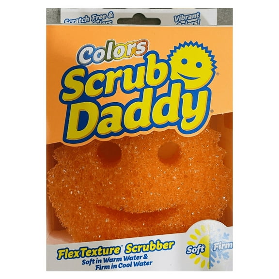 THE ORIGINAL Scrub Daddy Non-Scratch FlexTexture Dish Sponge ORANGE Smiley Face