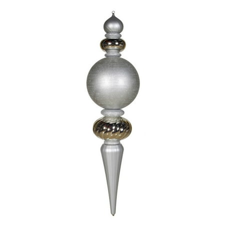 Vickerman 62" Silver Shiny/Matte/Glitter Finial Ornament