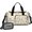Dog Paw Print and Bones with Woof, variant on Mixed Breed Dog and Toy Gym Duffel Bag 2 Piece Set, Travel Weekender Bag with Shoe Compartment & Toiletry Pouch, Waterproof Polyester Gifts for Women Men,19.7 X 8.3 X 11 Inches