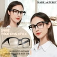 thumbnail image 3 of MARE AZZURO Large Square Reading Glasses 2.0 Women Oversized Readers 1.00 1.25 1.50 1.75 2.00 2.25 2.50 2.75 3.00 3.50 4.00 5.00 6.00 (Black+clear, 200), 3 of 8