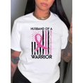 thumbnail image 1 of Breast Cancer Awareness American Flag Graphic Tee for Women - Casual Crew Neck Short Sleeve T-Shirt, Comfortable Summer Top, 1 of 6