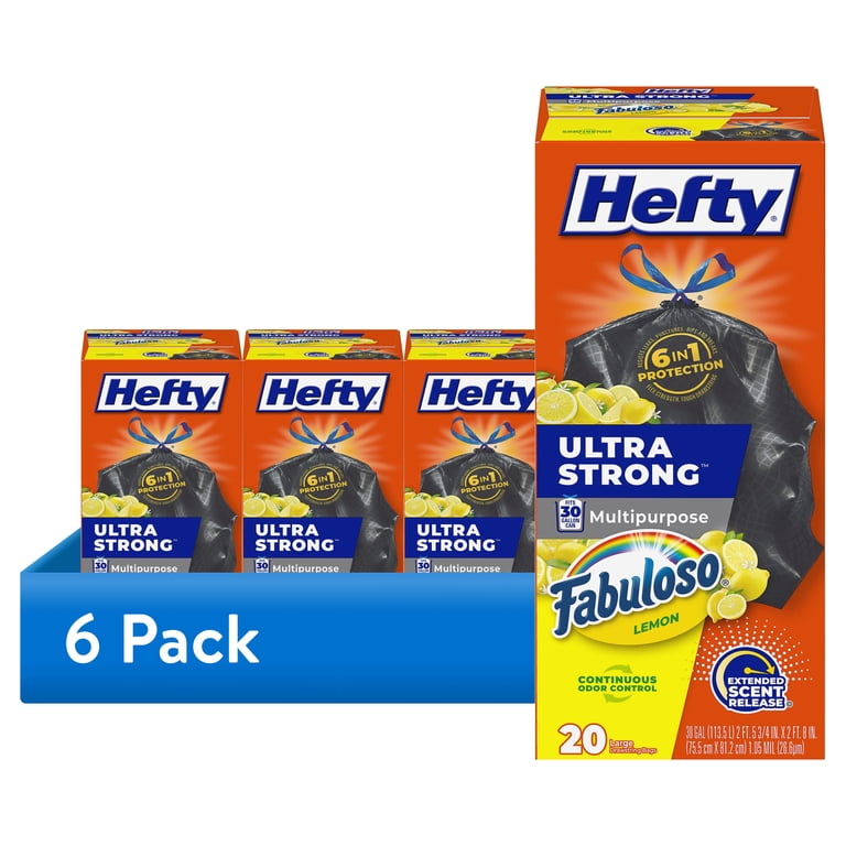Hefty Ultra Strong 30 Gallon Trash Bags, Fabuloso Lemon photo 1