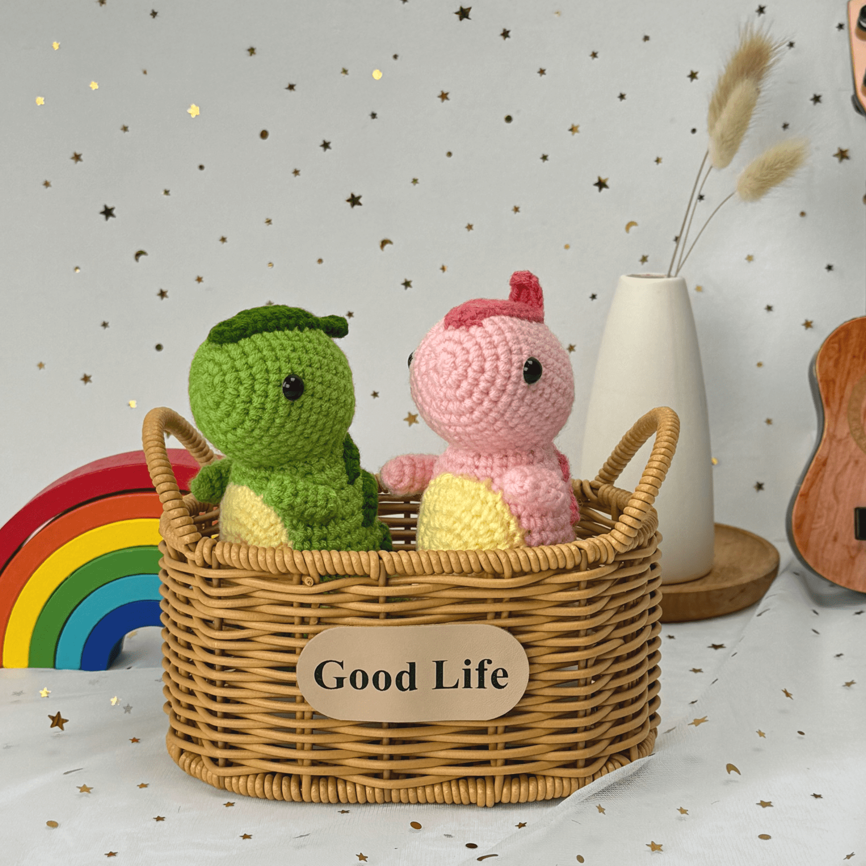 ComfiTime Crochet Kit for Beginners to Intermediate – Amigurumi Starter Kit w/ Video Tutorials & Step-by-Step Instructions, Complete Animal Craft Accessories for Adults, Kids & Gift Giving,Dinosaurs