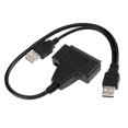 thumbnail image 2 of HEVIRGO Dual USB 2.0 to SATA 7+15Pin Adapter Cable Converter for 2.5inch Hard Drive Disk, 2 of 6