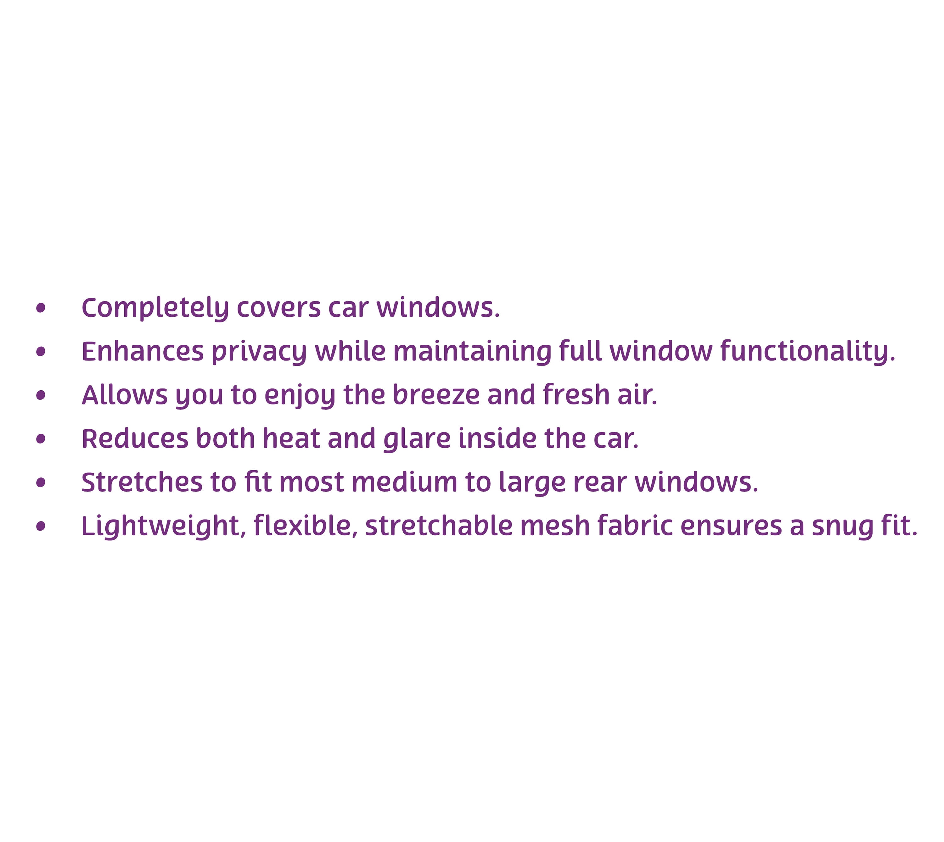Parent's Choice's Car Window Shades Stretch Fit Car Sun Shade for Back Windows, Black, 2 Pack