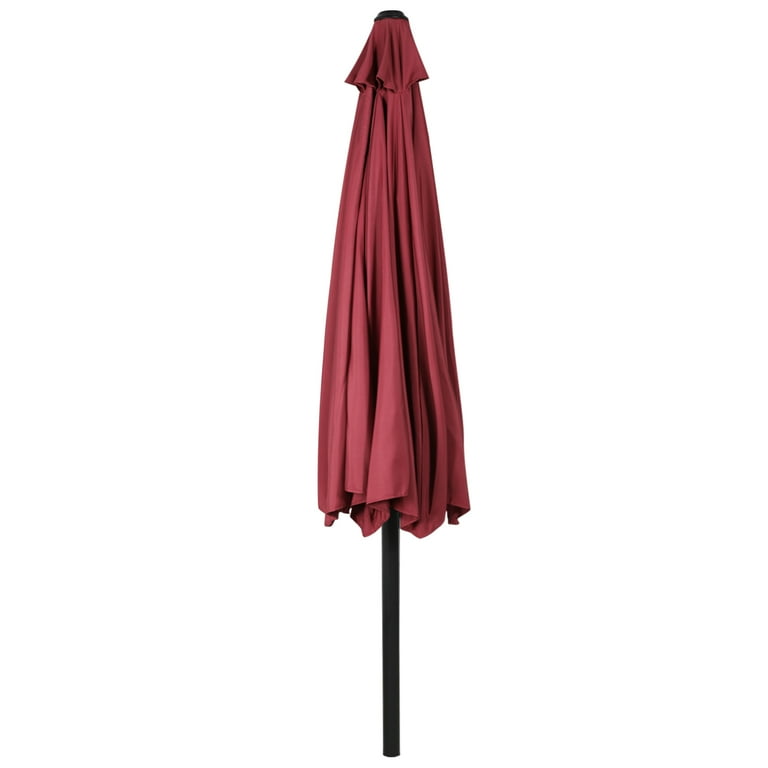 11 ft half patio umbrella Treasure Garden Octagonal Outdoor (High-Performance Auto-Tilt) Umbrella base not included 11x9 ft Aluminum Double Top