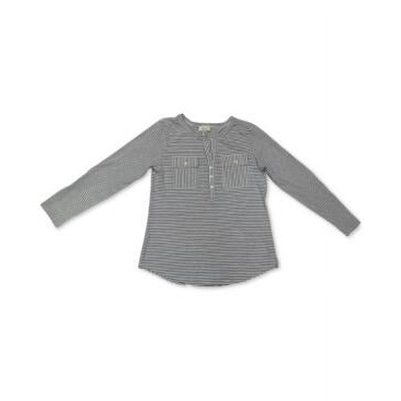 MSRP $50 Style & Co Plus Size Cotton Striped Split-Neck Top Size 1X