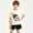 Black, variant on Boys Girls 2-Piece Soccer Graphic Outfit (6 Months-12 Years) Waffle Knit Short Sleeve Top and Relaxed Shorts Set For Toddler and Kids Blue 2T