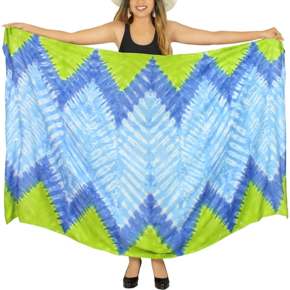HAPPY BAY Women's Summer Beachwear Sarong Bikini Wraps Swim Cover up Skirt Wrap Bathing suit Swimwear Swimsuit Beach Coverups for Women One Size Sky, Tie Dye
