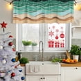 thumbnail image 5 of Green Beach Curtain Valances for Windows, Kitchen Valance Window Treatments Panel 2 Pack, Abstract Stripes Gradient Ocean Brown Sand Rod Pocket Short Curtains for Bathroom Bedroom 54 x 18 Inch, 5 of 8