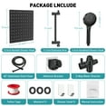 thumbnail image 5 of Cshidworld Dual Shower Head Combo, 12" High Pressure Rain Shower Head with 11" Adjustable Extension Arm, 5 Settings Handheld Shower Head with 59" Hose & Holder, Rainfall Shower Head Bathroom, Black, 5 of 9