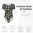 thumbnail image 4 of Naloa Festive Forest Friends Bodysuits for Women, Women's Short-Sleeved Onesie, One-Piece for Parties, dates, clubs-Large, 4 of 7