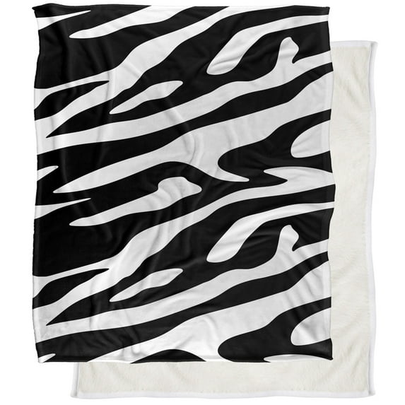 Logovision Zebra Print Silky Touch Sherpa Back Super Soft Throw Blanket