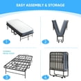 thumbnail image 3 of MJKONE Folding Bed with Mattress, Rollaway Fold Up Bed for Small Space, Foldable Bed with Lockable Wheels, 3 of 10