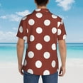 thumbnail image 4 of Yiaed Maroon And White Polka Dot Print Hawaiian Shirt for Men Short Sleeve Button Down Shirts Beach Shirts for Men,Large, 4 of 7