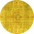thumbnail image 1 of Ahgly Company Indoor Round Persian Yellow Traditional Area Rugs, 3' Round, 1 of 4
