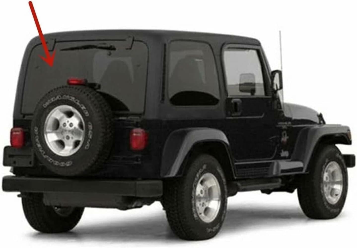 Glass Only Privacy Heated Rear Back Window Back Glass Compatible with Jeep Wrangler 1997-2002 Models