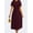 Burgundy, variant on Women's Midi Dresses Short Sleeve Casual Dresses Party Cocktail A-Line Dress, Yellow Size XL