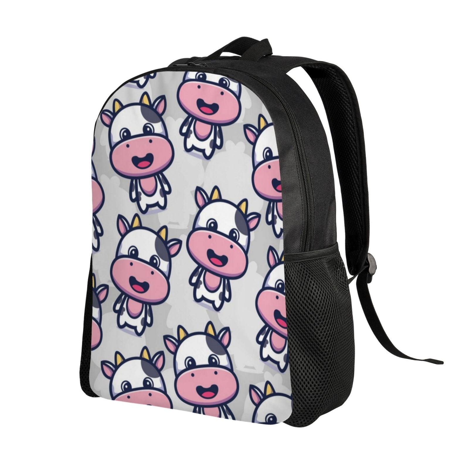 Xecao Baby Cow Print School Backpack with Laptop Compartment Small Travel Laptop Backpack for Women Men Waterproof College Backpack Simple School Bag