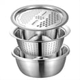 thumbnail image 1 of Juego de Rallador de Cocina Multifuncional con Recipiente de Drenaje de Acero Inoxidable para Preparar Queso, Verduras, Frutas y Ensaladas, 1 of 7