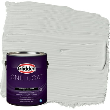Glidden One Coat Exterior Paint   Primer Tornado / Gray, Semi-Gloss, 1 Gallon