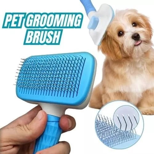 Self Cleaning Slicker Brush, Dog Cat Pet Grooming Brush, Shedding Brush, Comb Rake for Shedding
