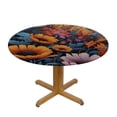 thumbnail image 3 of nygtbtfer  Natural Flowers Round Fitted Tablecloth with Elastic Edge Fitted Table Cloth for Round Table Circular Table Cover Wipeable Round Elastic Table Cloth 38-42, 3 of 8