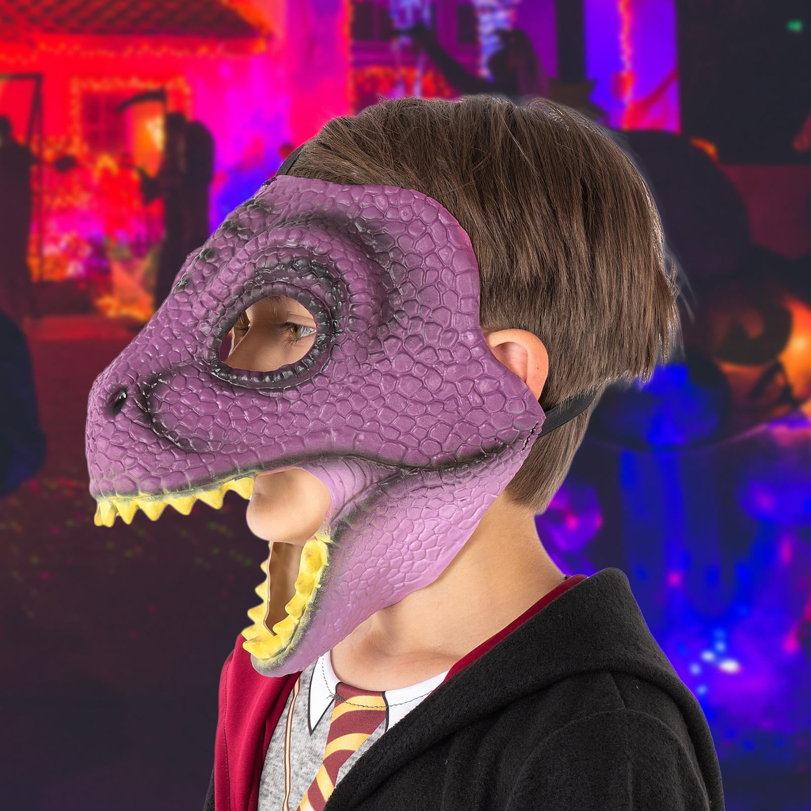 Acheter Masque de dinosaure Dragon d'halloween, bouche ouverte, en Latex, couvre-chef de dinosaure d'horreur, masque Dino, Costume de Cosplay de fête, masque effrayant