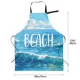 thumbnail image 6 of XMXT 1 Pcs Waterproof Kitchen Cooking Apron, Watercolor Seas Sky Illustration Adjustable Aprons for Women Men with Pockets, 6 of 9