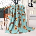 thumbnail image 4 of Boxer Dog Pitbull Terriers Dog and Pizza Blanket,Comfortable Soft Lamb Wool Throw Blanket,All Season,Warm Lightweight Blankets for Sofa Bed Couch Living Room Chair,50"x60", 4 of 4