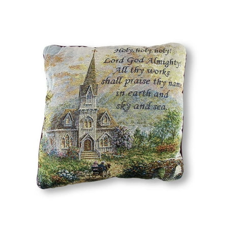Woven Tapestry Holy Holy Holy Decorative Throw Pillow 17in.