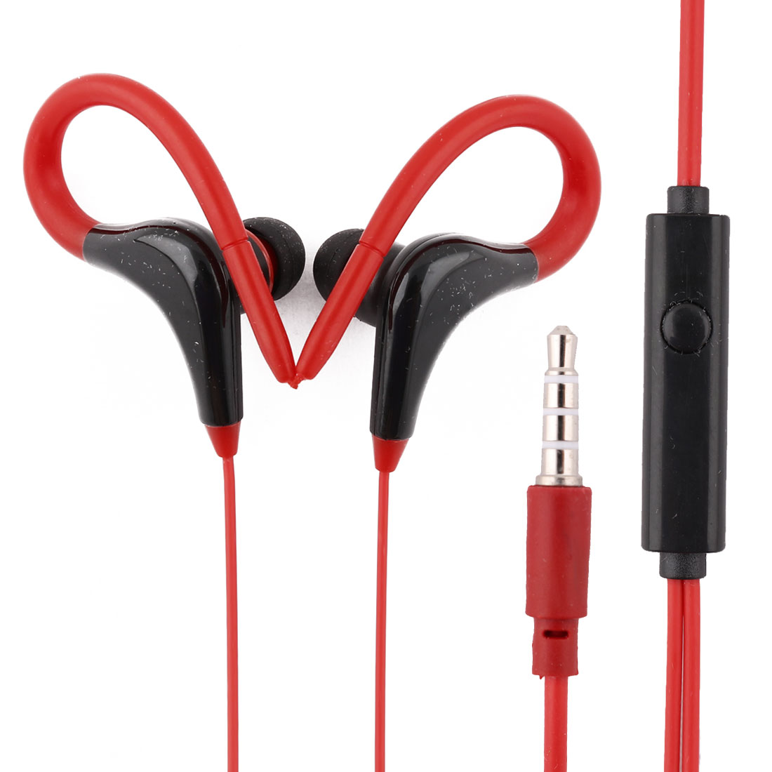 Mp3 Computer 3.5mm Jack EarHook Hanger Design Earphones Headphones Red