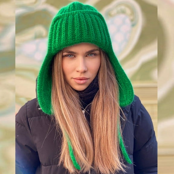 Tittly Winter Hats Beanie 1PC Hat Cotton Ladies High Women&Men Warm Hat The Girls Boy Warm Snowflake Christmas Knit Hats Skull Caps Hats for Women Green One Size