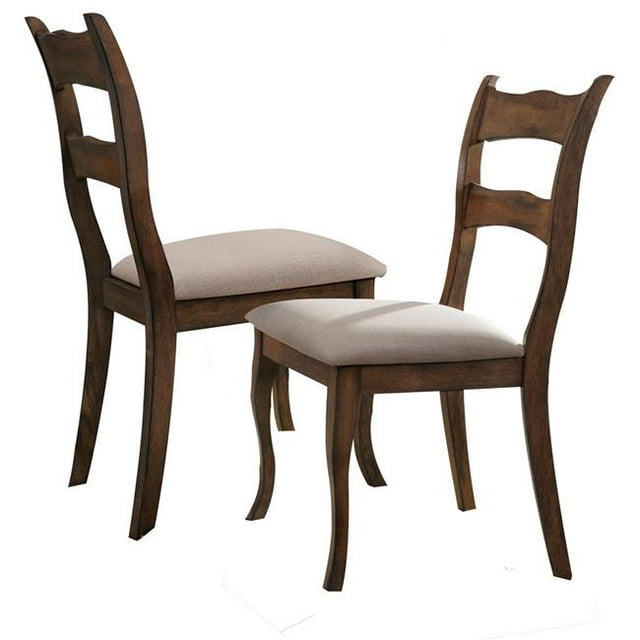 Best Master Furniture Alice Brown Side Chairs Alice Transitional Dining Chaise d'Appoint &44; Brown - Lot de 2