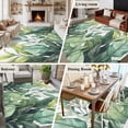 thumbnail image 6 of Tropical Plant Area&nbsp;Rug 8x10ft Vintage Watercolor Green Palm Leaves Non-Slip&nbsp;Washable Square&nbsp;Rugs Soft Felt Indoor Floor Mat for Bedroom Kitchen Living Room Bathroom, 6 of 9