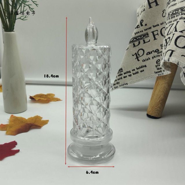 Lámpara Luz de vela electrónica LED Cena de boda Fiesta de cristal sin llama (B) Sywqhk Para estrenar