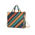 thumbnail image 7 of FORMRS Womens Corduroy Tote Bag Crossbody Shoulder Handbag with Pocket, Retro Stripes, 7 of 7