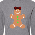 thumbnail image 4 of Inktastic Cute Gingerbread Girl with Red Plaid Bow Long Sleeve T-Shirt, 4 of 5