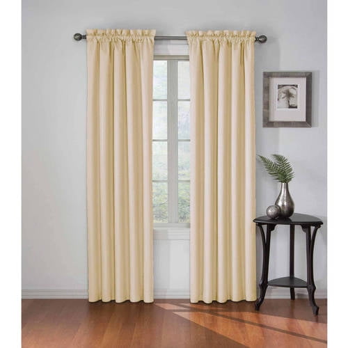 Eclipse Corinne Blackout Rod Pocket Single Window Curtain Panel, Ivory, 42 x 63