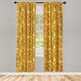 thumbnail image 2 of Ambesonne Forest Life Curtains, Cartoon Animal Tree Art, Pair of 28"x95", Marigold and Pastel Yellow, 2 of 4