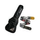 thumbnail image 1 of PAQUETE Estuche para guitarra eléctrica Funda para guitarra Gig bag, guitar case para trasporte y protección, color negro bordes grises + Tahali strap correa Kidam CRISTIANO, 1 of 4