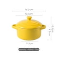 thumbnail image 3 of 10 Oz Ramekins, Creme Brulee Ramekins Oven Safe, Porcelain Souffle Dish -Yellow-Set of 2, 3 of 7