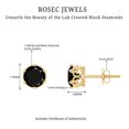 thumbnail image 6 of Rosec Jewels Created Black Diamond Solitaire Crown Stud Earrings for Women (7 mm, AAAA Grade), 14K Yellow Gold, 6 of 7
