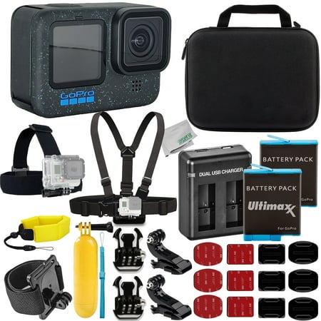 Ultimaxx Essential GoPro Hero 12 Bundle - Includes: 2x Replacement Batteries, Dual USB Charger & Much More (25pc Bundle)