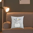 thumbnail image 3 of Let It Snow Collection 14"x14" Winter Christmas Snowman Wearing A Scarf and Earphone Snowflake Accent Pillow Seasonal Cushion, Polyester$$Home Decor, Kitchen, & Other, 3 of 6