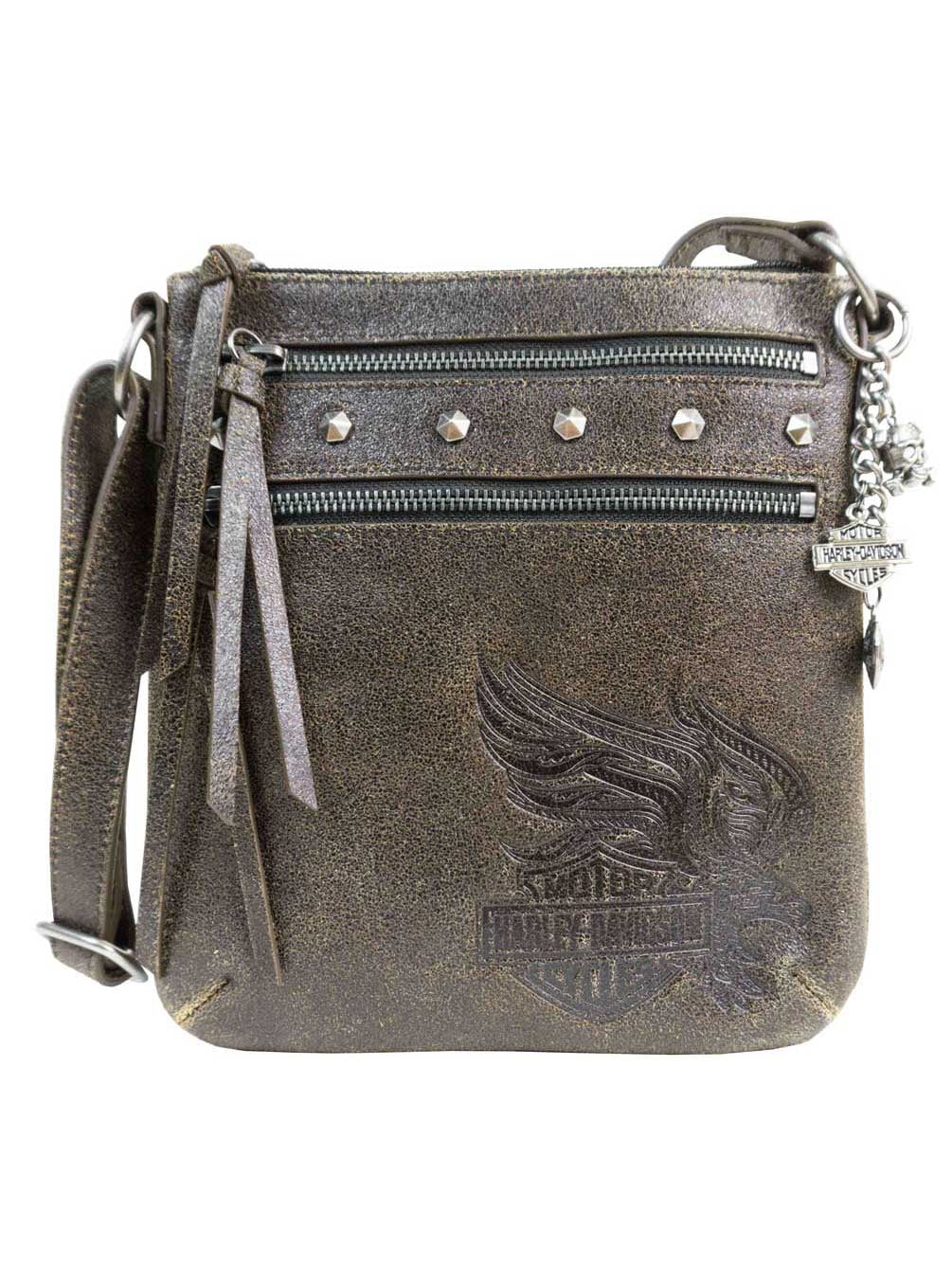 harley davidson leather crossbody bag