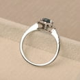 thumbnail image 3 of London blue topaz ring, oval cut, halo ring, sterling silver, engagement ring for women, 3 of 4